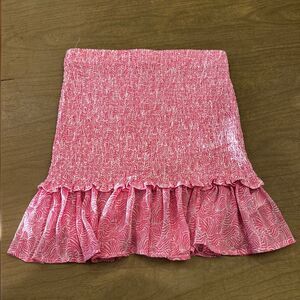 Lilli Sidoni Seersucker Mini Skirt Ruffle Bottom Small